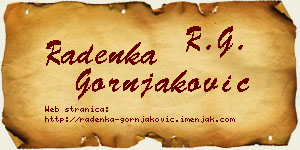 Radenka Gornjaković vizit kartica